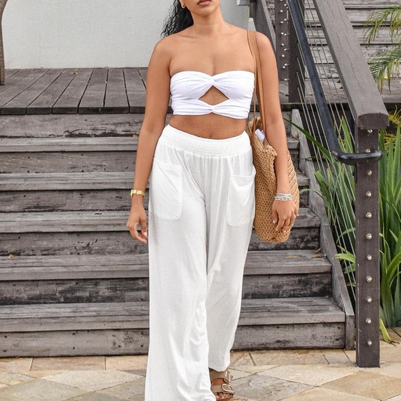 Amazon Pants - Amazon Women's White Wide Leg Pants